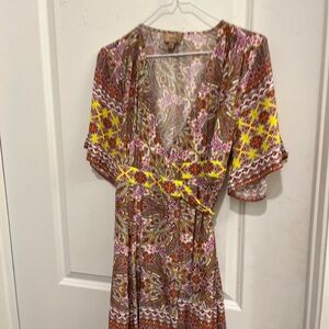 Vibrant Paisley Maxi Dress with Yellow Highlights